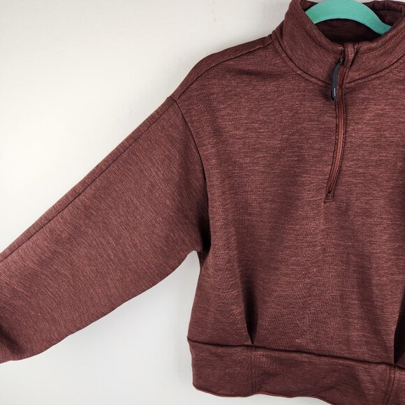 Athleta Maroon Altitude Polartec Half Zip Sweatshirt sz L - Picture 5 of 13